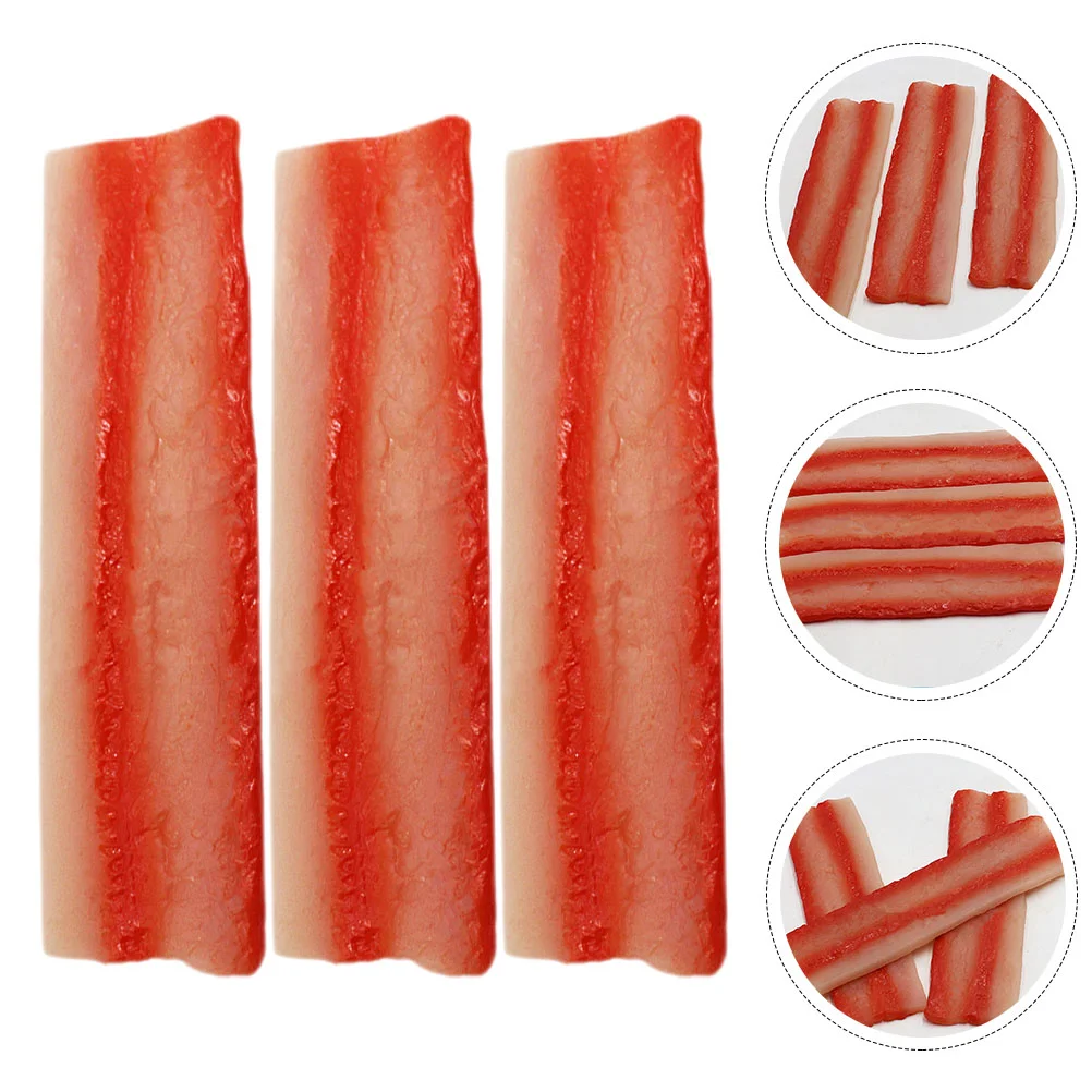 

3 Pcs Simulation Bacon Decompression Elastic Toy Kids Plaything Realistic Models Artificial Elasticity