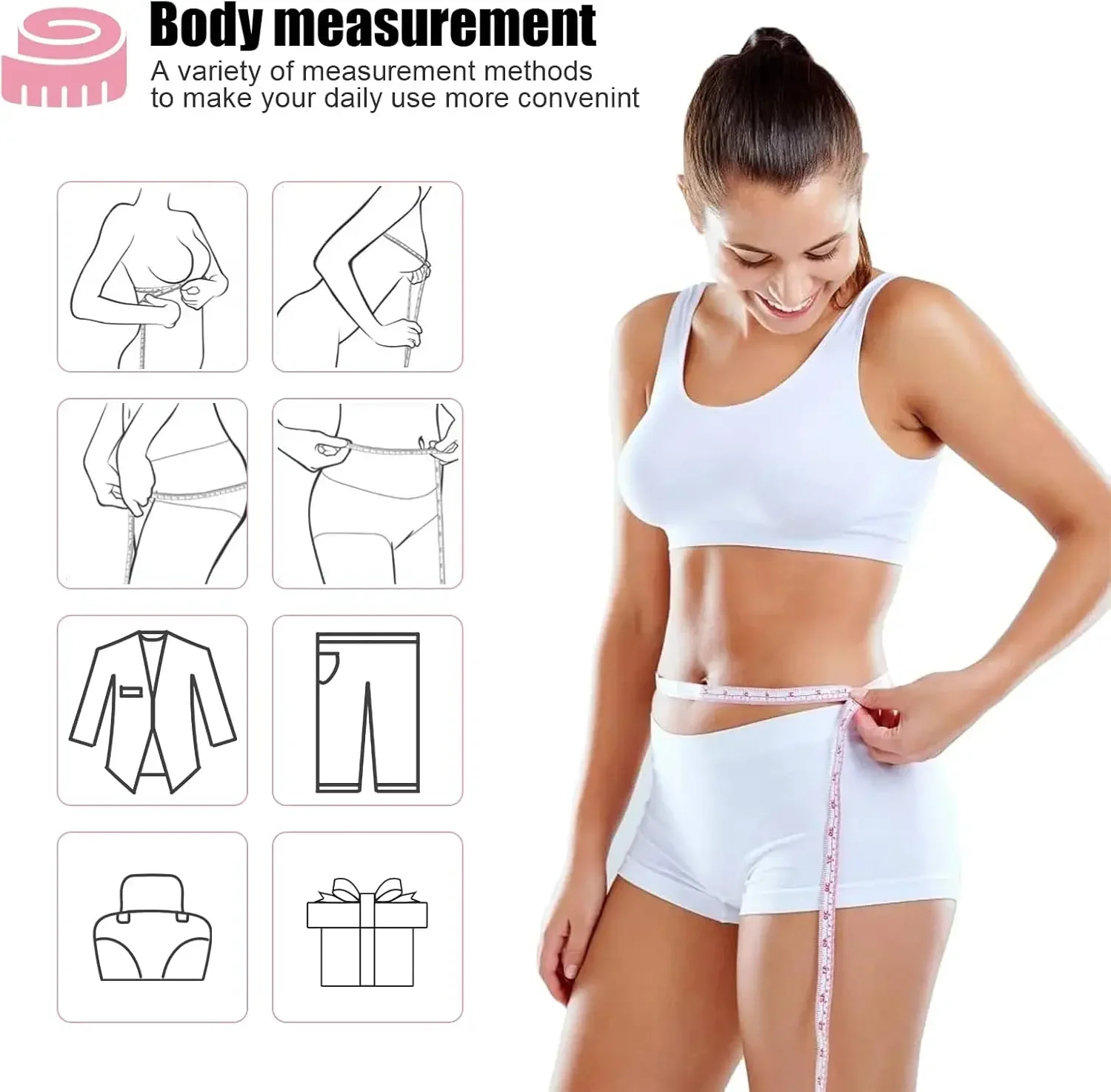 Imagen 6: Cinta Métrica Retráctil Resistente de ABS, 1.5M 60 Pulgadas, Doble Escala, Retracción Automática, Precisa, para Costura, Manualidades, Sastrería y Uso Doméstico
