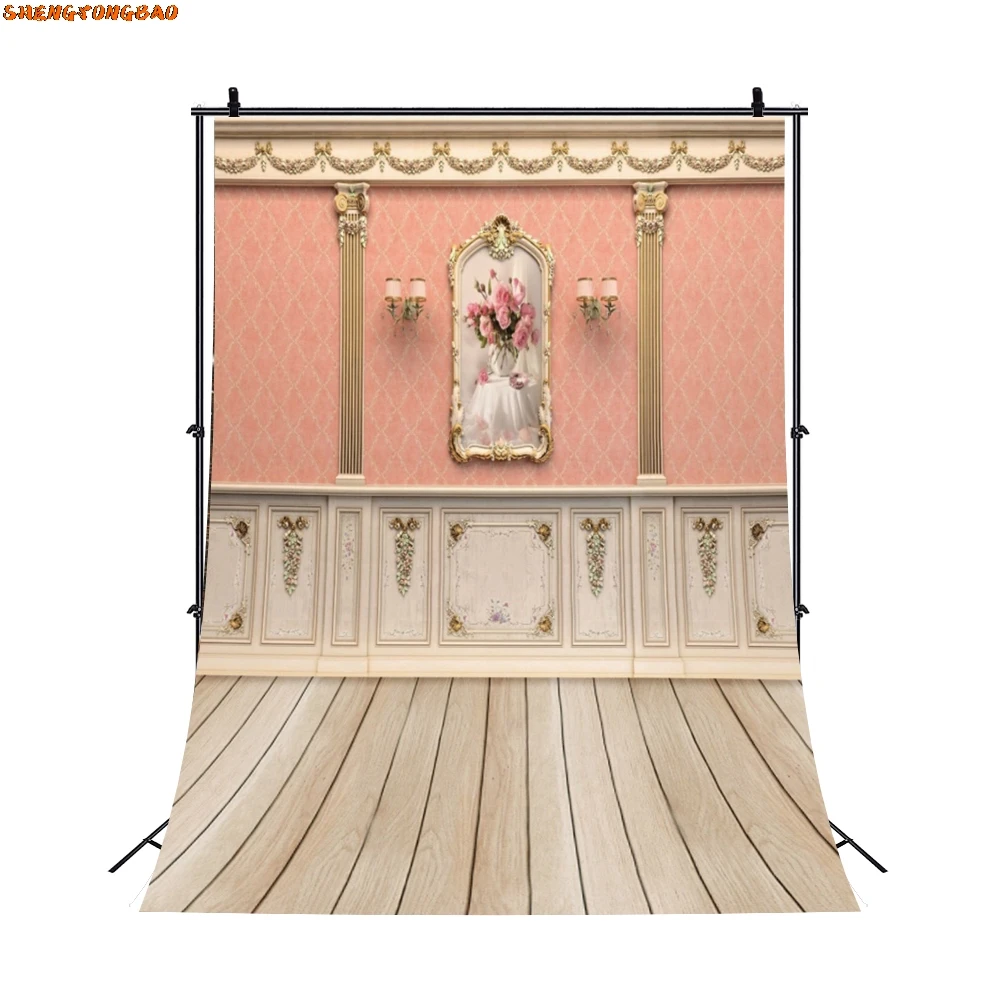 Toile de fond de photographie murale en bois blanc vintage, grunge rétro, Europe, château, palais, mur intérieur, fond de portrait, studio photo