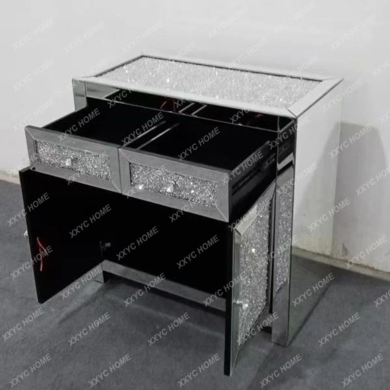 

Зеркальный шкаф для обуви S1saa с розовыми алмазными вставками, прямоугольный, для прихожей