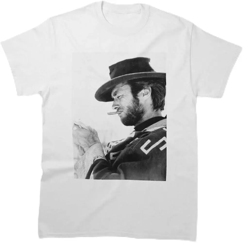 Men Women Shirt Clint Cool Eastwood Holiday Smoking Tee Sleeve Friends Unisex T-Shirt Gift for Birthday Presents Multicolor