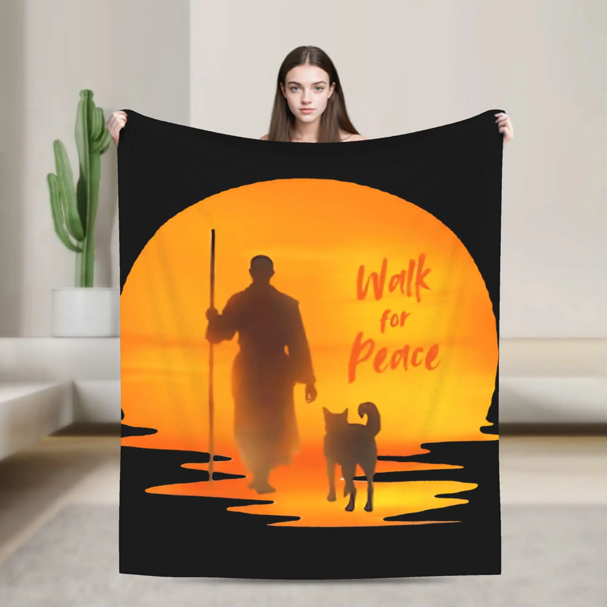 

Walk Peace 2026 World Peace Monks Aloka Dog Blanket Ultra Soft Throw Blankets for Bed 50x60 Inch Multiple Sizes Bedspread