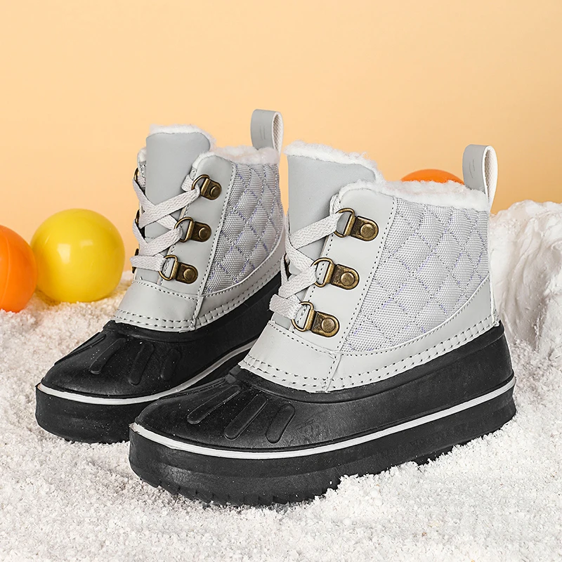 boy's-girl's-winter-warm-fur-lining-non-slip-snow-shoes-ankle-flat-waterproof-outdoor-durable-plush-snow-boots-for-kids