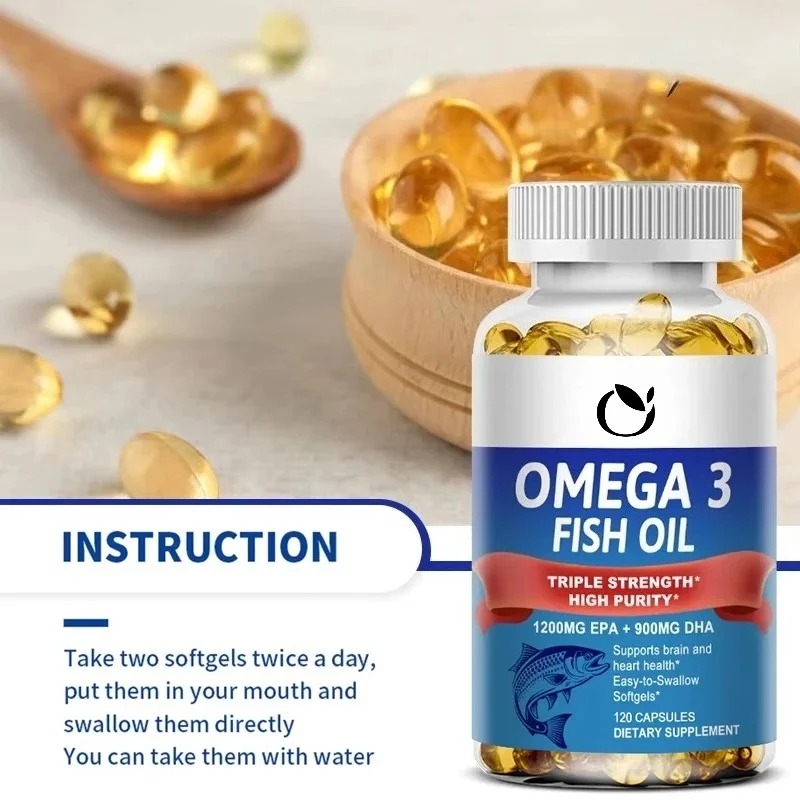 Triple Strength Omega 3 Fish Oil - Fish Oil Supplement with EPA & DHA Fatty Acids Premium Wild Caught