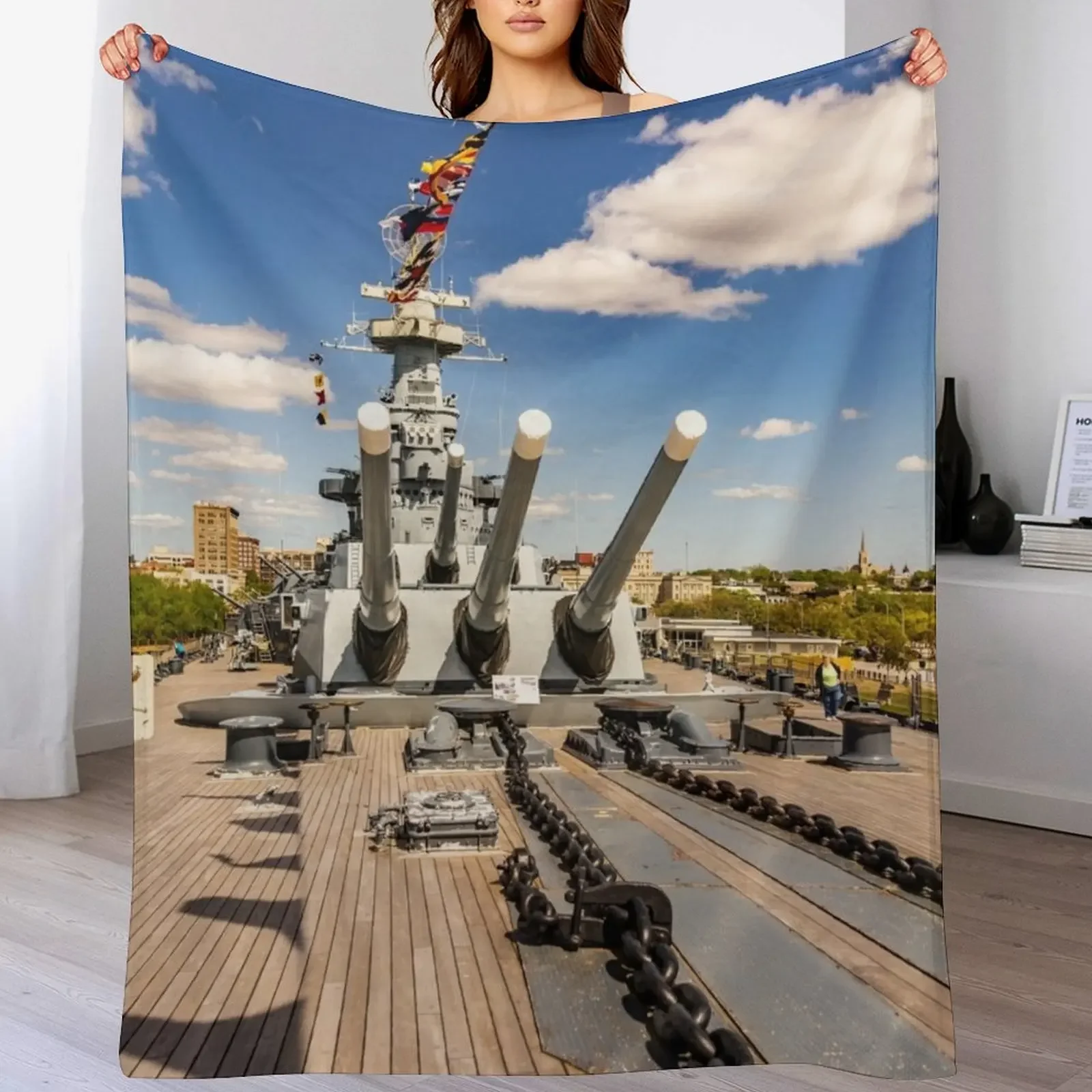 deck of a battleship Throw Blanket Luxury Throw Beach Blankets