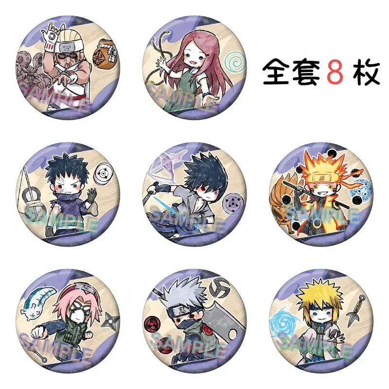 NARUTO Brooches for Woman Colored Drawing Badge Uchiha Sasuke Toy Figures Haruno Sakura Metal Accesorios Hatake Kakashi Jewelry
