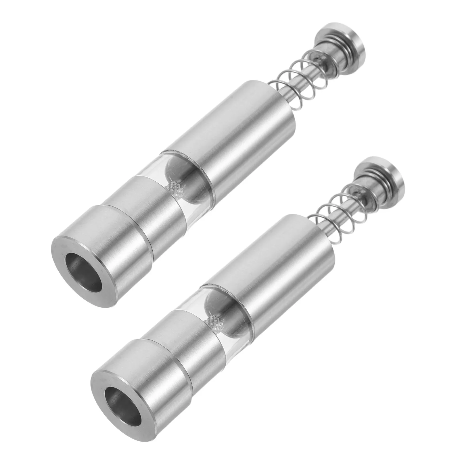 2Pcs Manual Grinder for Kitchen Spices Stainless Steel Refillable Pepper Mill Handheld Spring-Load Salt and Pepper Grinder