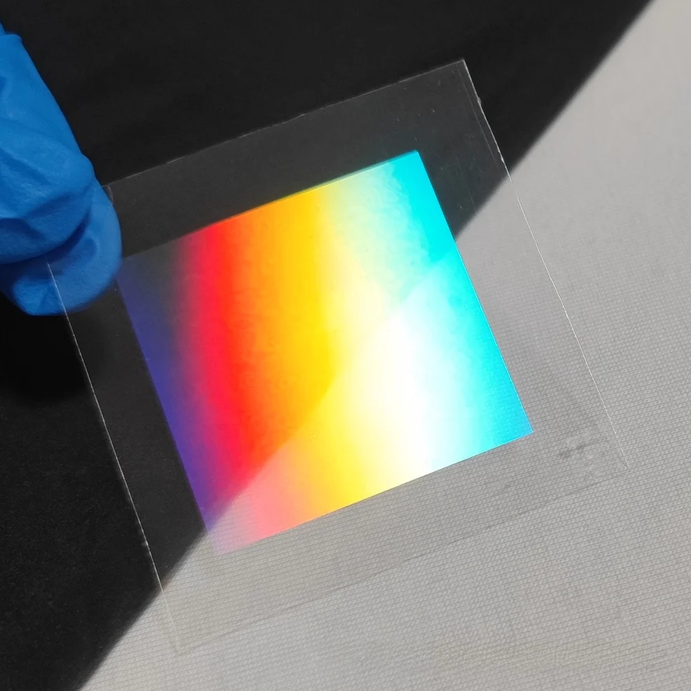 50×45mmPET Holographic Transmission Diffraction Grating Teaching Demonstration Suitable For Artistic Light Displays