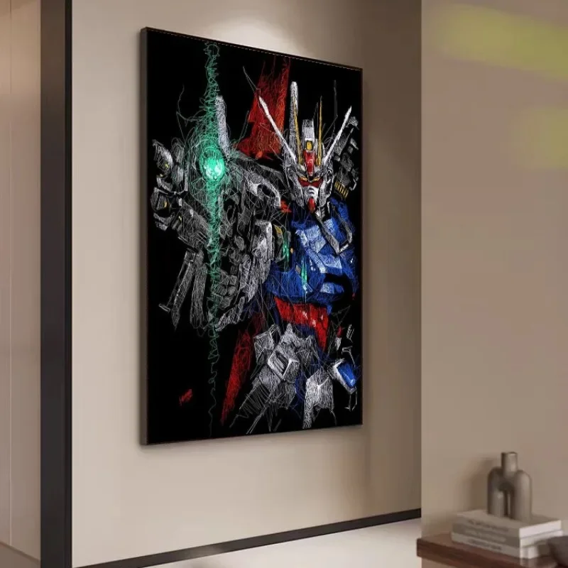 Gundam Decorative Painting Poster Mech Dormitory Esports Room Hanging Painting Bedroom Sofa Background Wall Decorative Painting