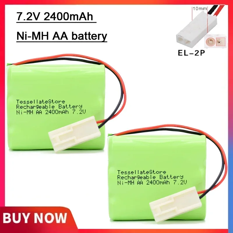

7.2v 2400mah Ni-MH AA Rechargeable Battery EL-2P plug For Remote control toys Car Tanks Robots Boat Gun Rc drone