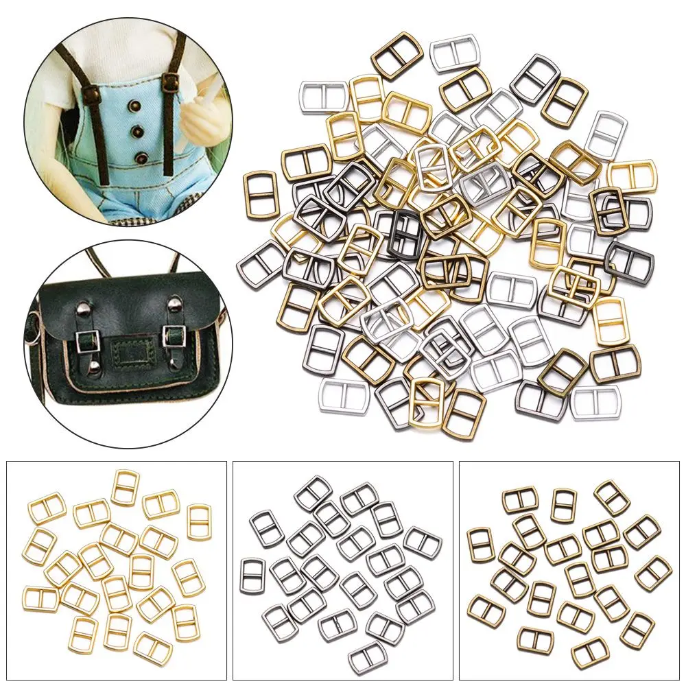 20PCS Newest 4.5mm Mini Buttons Ultra-small Metal Tri-glide Belt Buckle Doll Bags Buckles Clothes Shoes Sewing Accessories