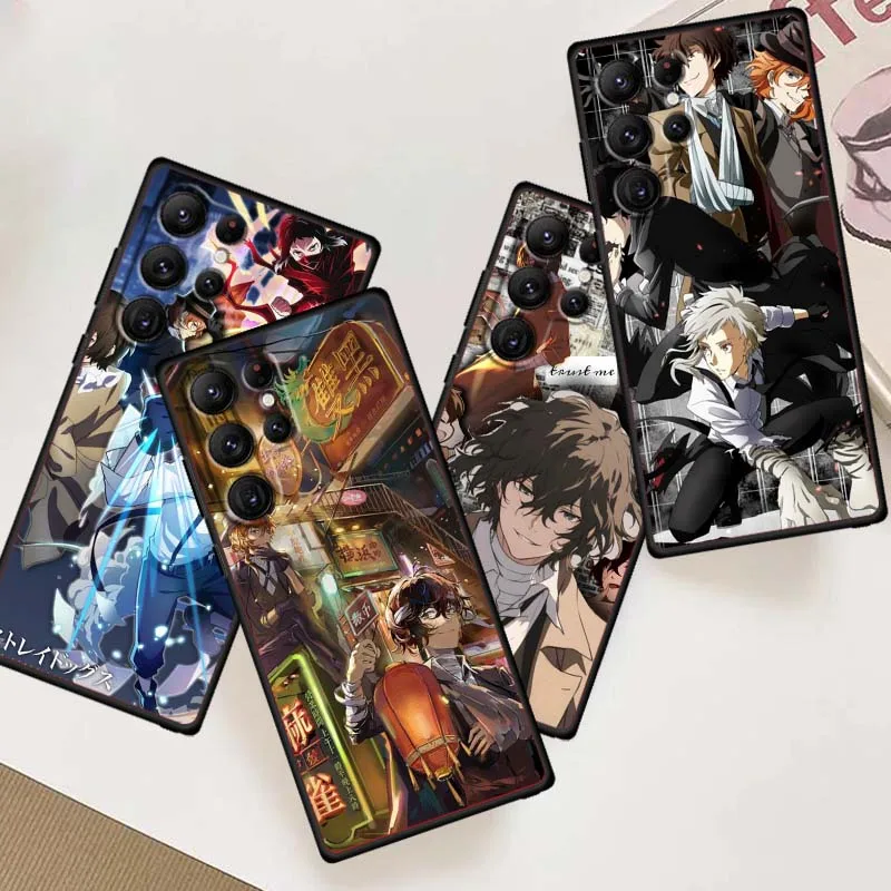 

B-Bungos S-Strays Dogs Anime Phone Case For Samsung Galaxy S26 S25 S24 S23 S22 S21 S20 Ultra Plus FE 5G Black Soft