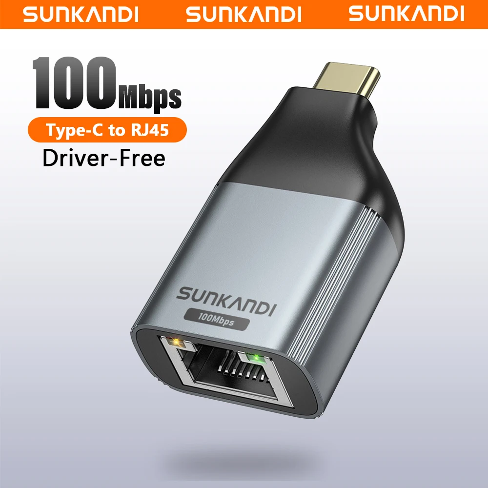 

SUNKANDI USB C to Ethernet Adapter, 1Gbps Gigabit RJ45 to Type-C, Compatible for MacBook Pro/Air, iPhone 16, iPad, XPS, Laptop