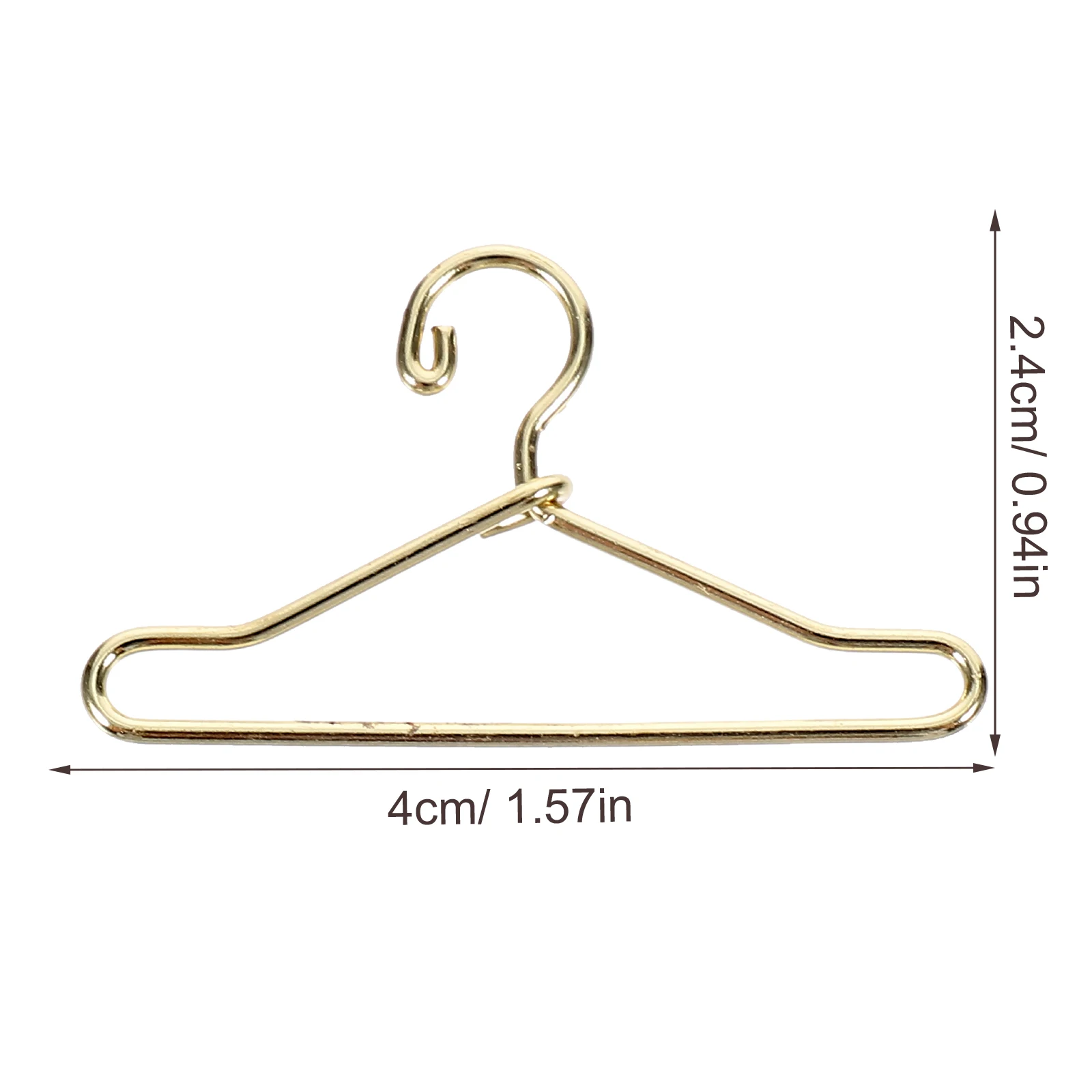 20 Pcs Clothing Hangers Closet Accessories 40mm Metal Color Baby Rag Small Clothes Miniature Golden House Mini House Decor