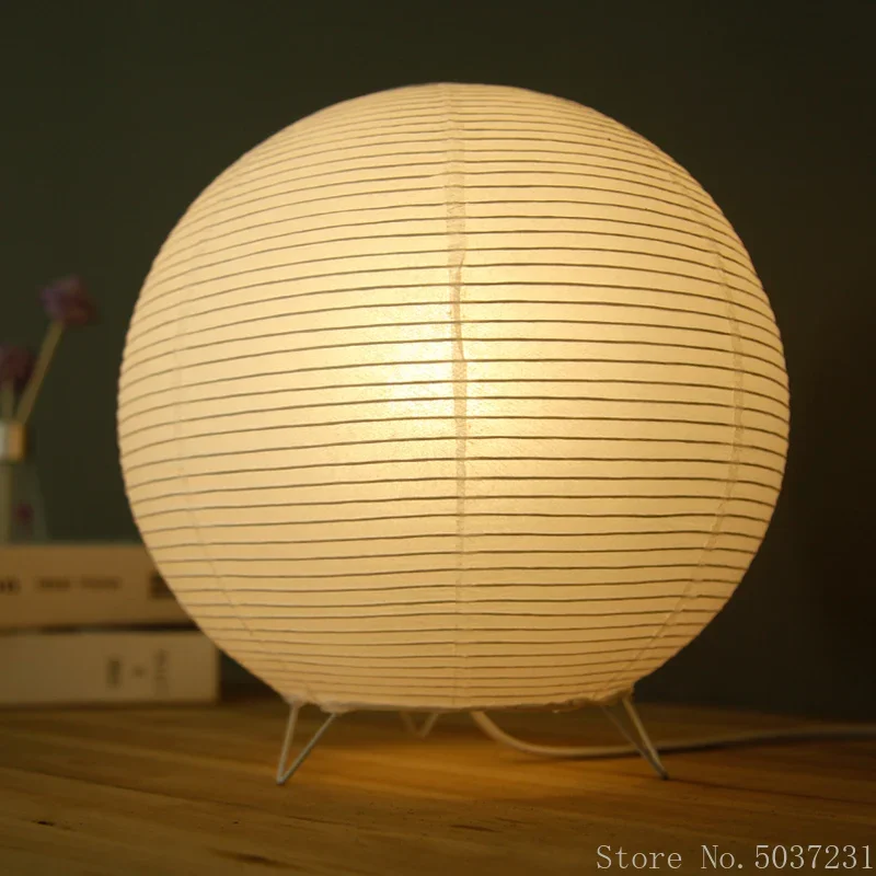 Creative White Paper Lantern Table Lamp LED Bedroom Bedside Small Night Light Home Decoration Study Restaurant Floor Lighting