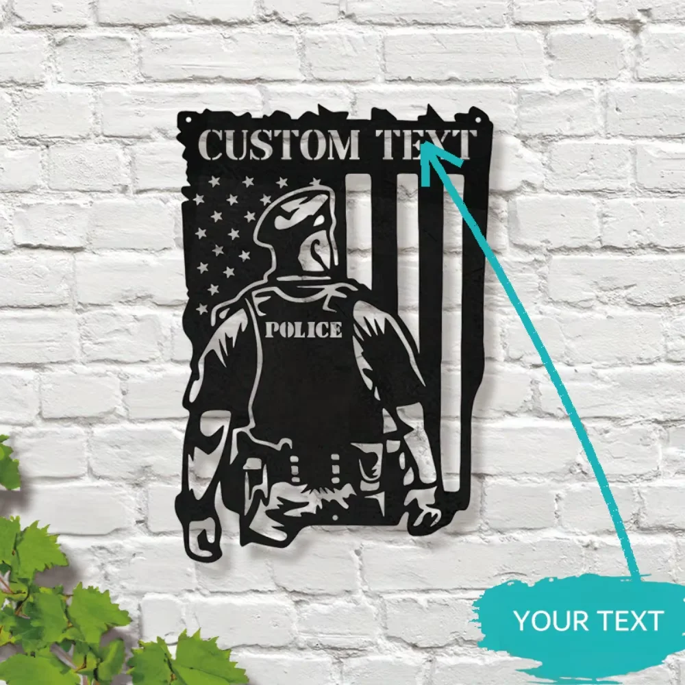 

Stand - out Custom - Textured Metal Police Badge Wall Art. Personalized, Classic Style. Multipurpose Home Deco, Gift for Cops.