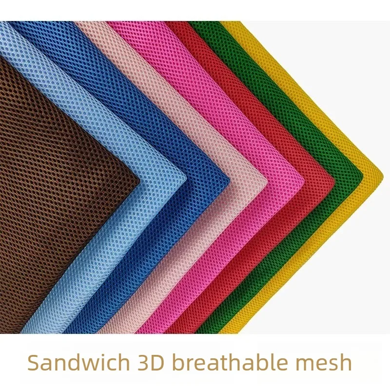 3D Sandwich Mesh Fabric By The Meter for Luggage Bag Car Seat Sofa Cover Cushion Shoe Mattress DIY Sewing Plain Cloth Soft White
