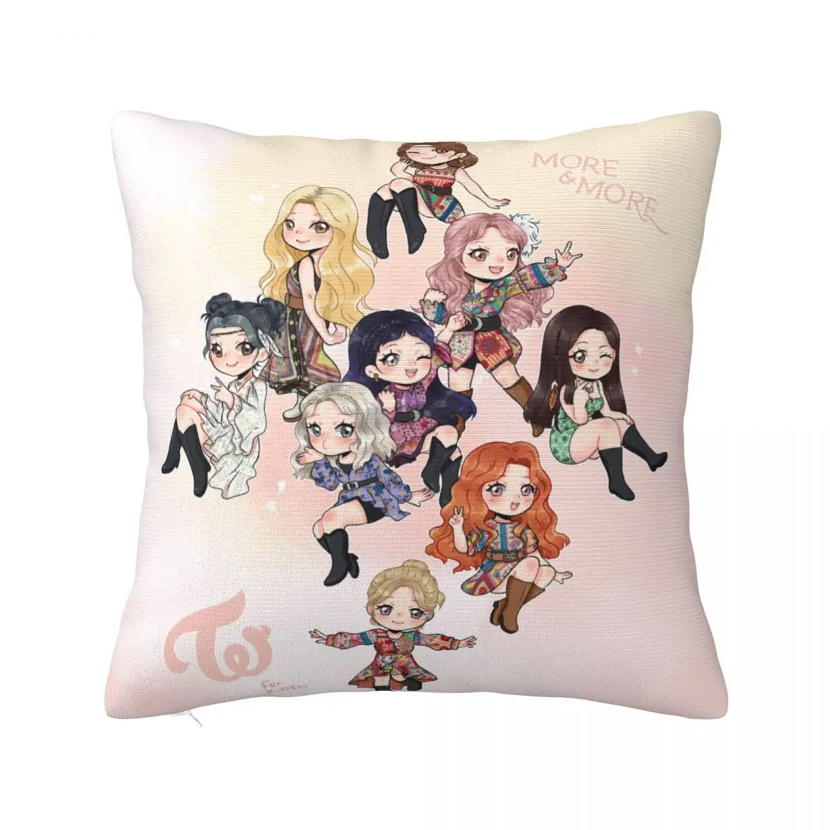 Warm Home Kpop Singer Twice GirlsDecor Pillowcases Accessories Pillow Covers Zippered Multi Size