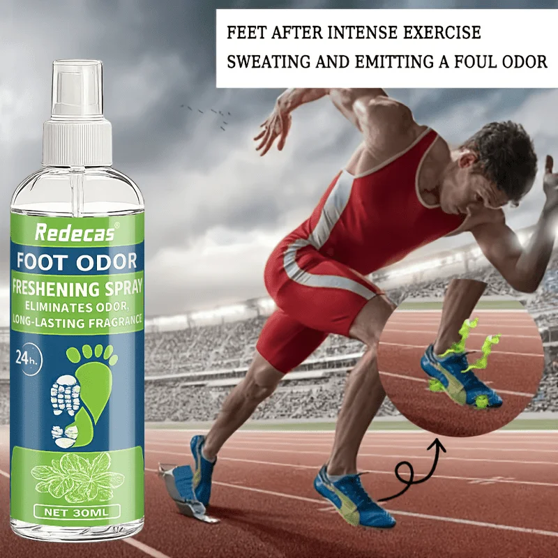 Long-Lasting Shoe Deodorant Spray, Eliminate Sweat Odor for Sports Shoes Socks Gym Footwear Care
