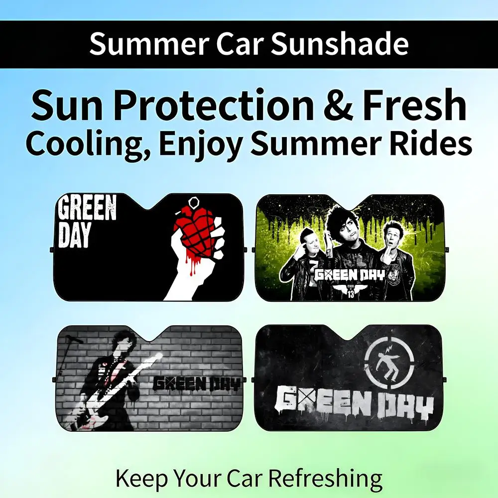 

Солнцезащитный козырек GGreen DDay Band для автомобиля, выдвижной, для лобового стекла, защита от УФ-излучения