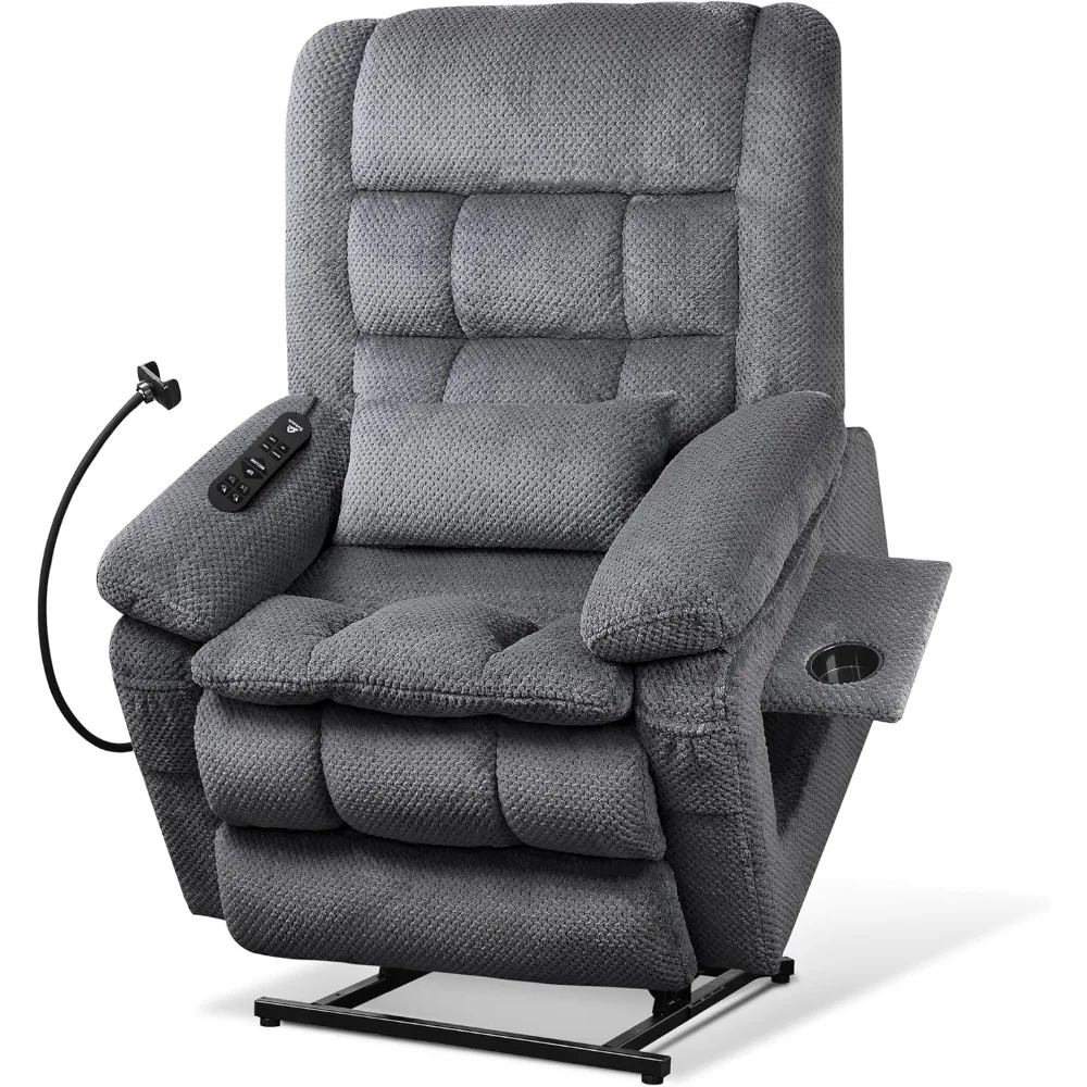 

Dual Motor Recliner Chair with Heat & Massage, Power Lift Recliner Chair for Elderly, Infinite Position, Cup Holder, Phone Holde