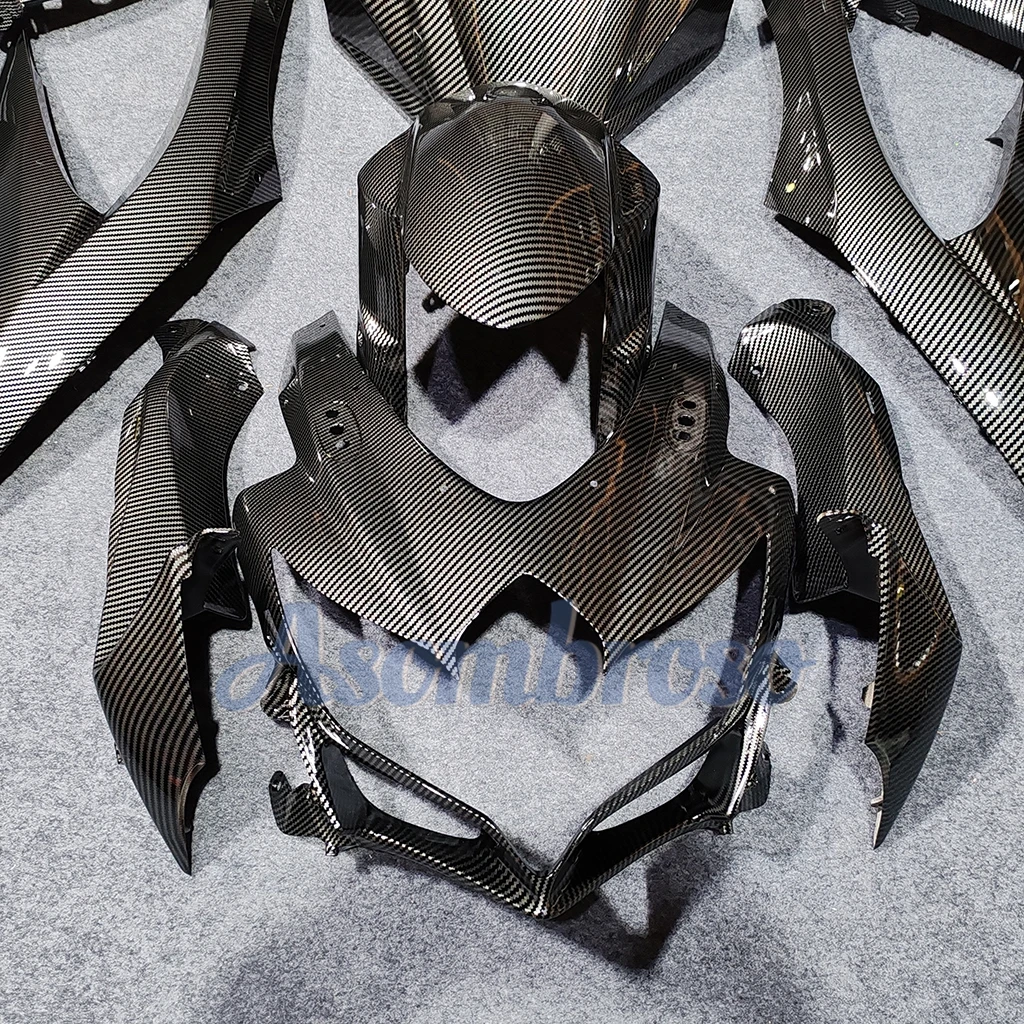 Hot Carbon Fibre ABS Full Fairings kit fit For GSXR 600 750 2008 2009 K8 GSXR600 GSXR750 08 09 10 Grey black Body Fairing set