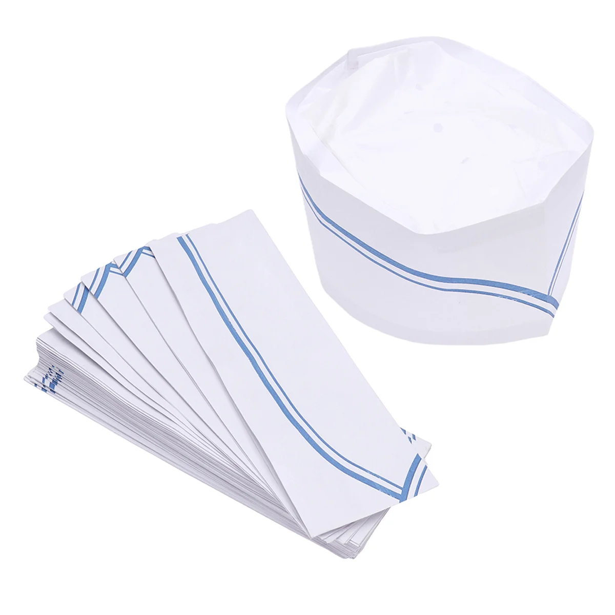 50 Uds. Gorros de Chef ligeros, talla única, se adapta a la mayoría de los gorros profesionales de papel, cómodos sombreros para Chef