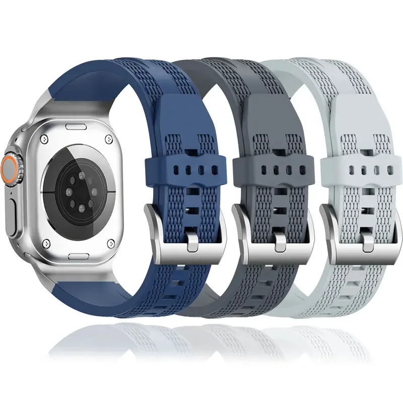 حزام لساعة أبل الترا 2 49 مللي متر 45 مللي متر 44 مللي متر 40 مللي متر 41 مللي متر 46 مللي متر 42 مللي متر قابل للتعديل سيليكون سوار iWatch سلسلة 10 7 6 3 se 8 9