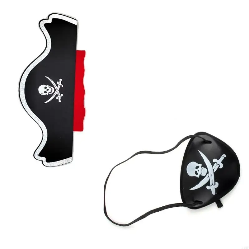 K1ME Pirate Hair Hoop Captain Pirate Headband Cool Cartoon Party Headwear Pirate Costume for Masquerade Party