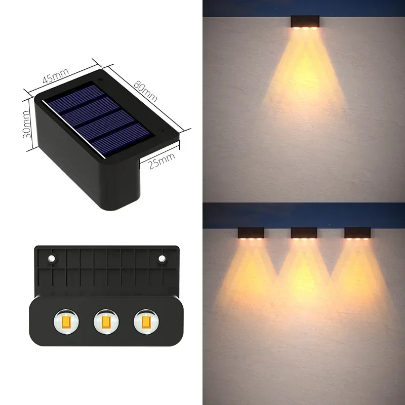 1/2/4PCS Solar Wandlampen Outdoor Waterdichte Tuin Stap Verlichting voor Yard Hek Trap Pathway decoratie Buiten Zonne-verlichting