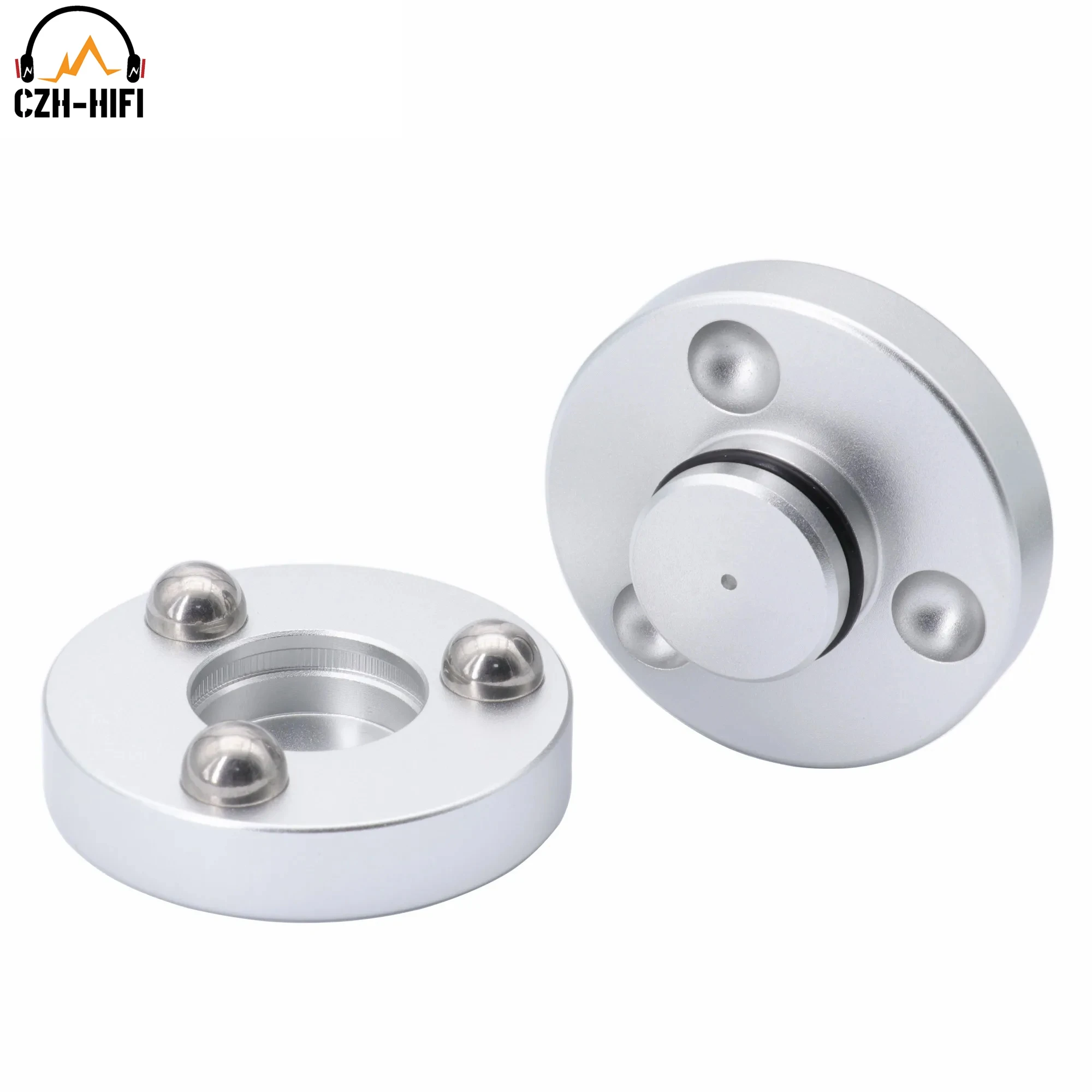 4 Stück 45 mm Aluminium-Magnesium-Legierung Isolationsständer Basis Spike Kegel Füße Pad Matte für Lautsprecher Verstärker DAC Plattenspieler Recorder – Detail 4