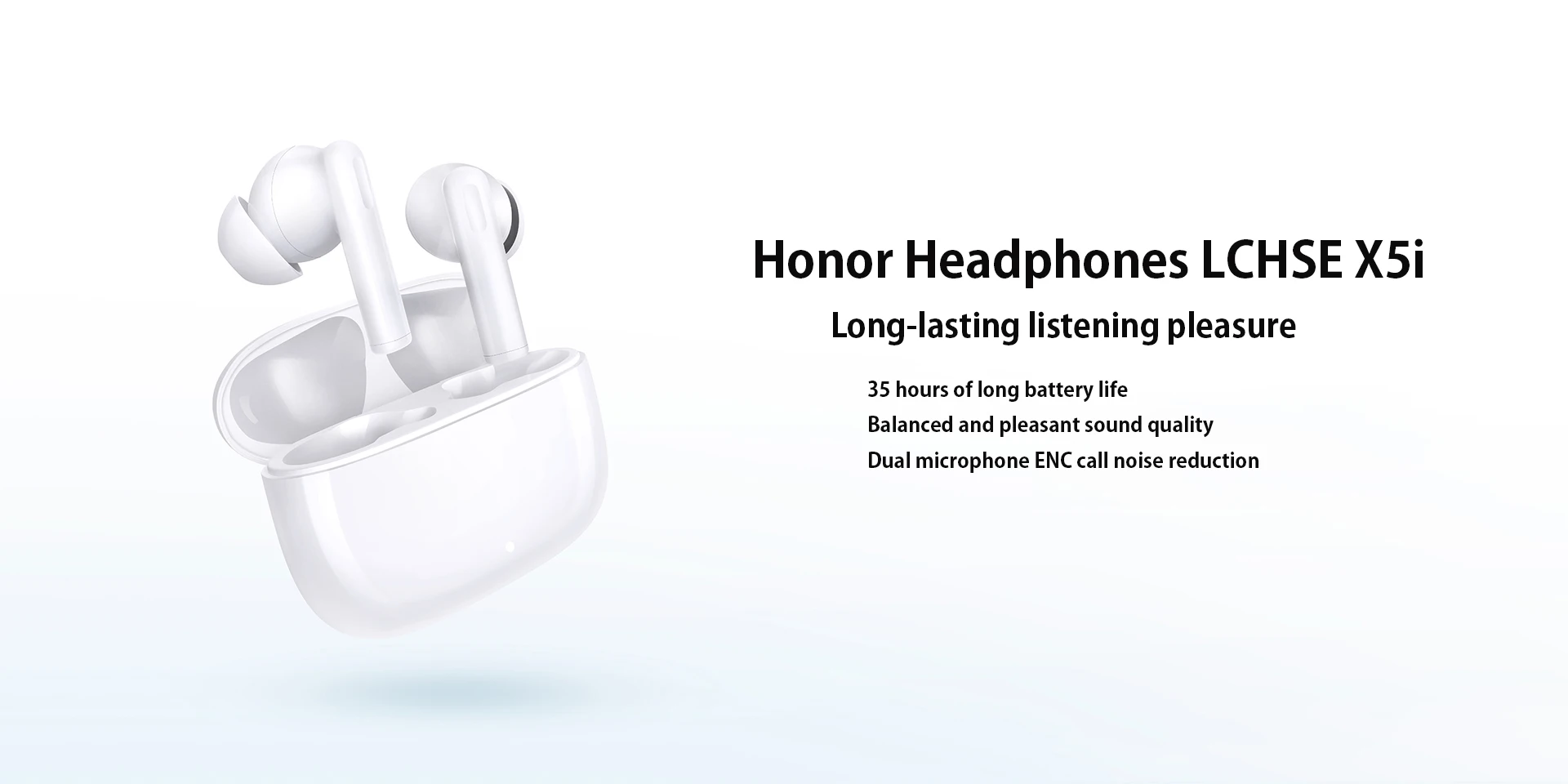 Honor-LCHSE X5i TWS سماعة ، ميكروفون مزدوج ، مكالمة ، إلغاء الضوضاء ، بلوتوث 5.3 ، IP54 ، مقاوم للماء ، 10 مللي متر ، حلقة متحركة كبيرة