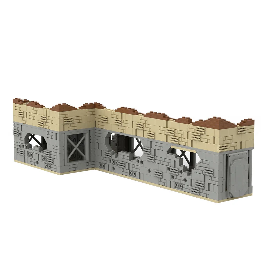 MOC Military Ruins Base Bricks Toys Fence Mesh Cage Protective Network Barracks Building Blocks Base Compatible With LEGO