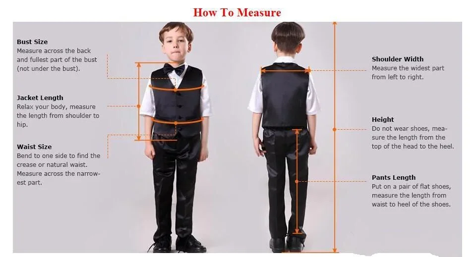 Black Pattern Boy Formal Suits Dinner Tuxedos Little Boys Groomsmen Kids For Wedding Party Prom Suit Wear jackets Vest Pant