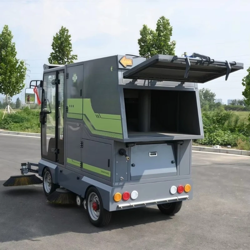 Closed Electric Road Sweeper 1500W High Power Large Battery Long Endurance Industrial Workshop Street Floor Cleaning Sweeper