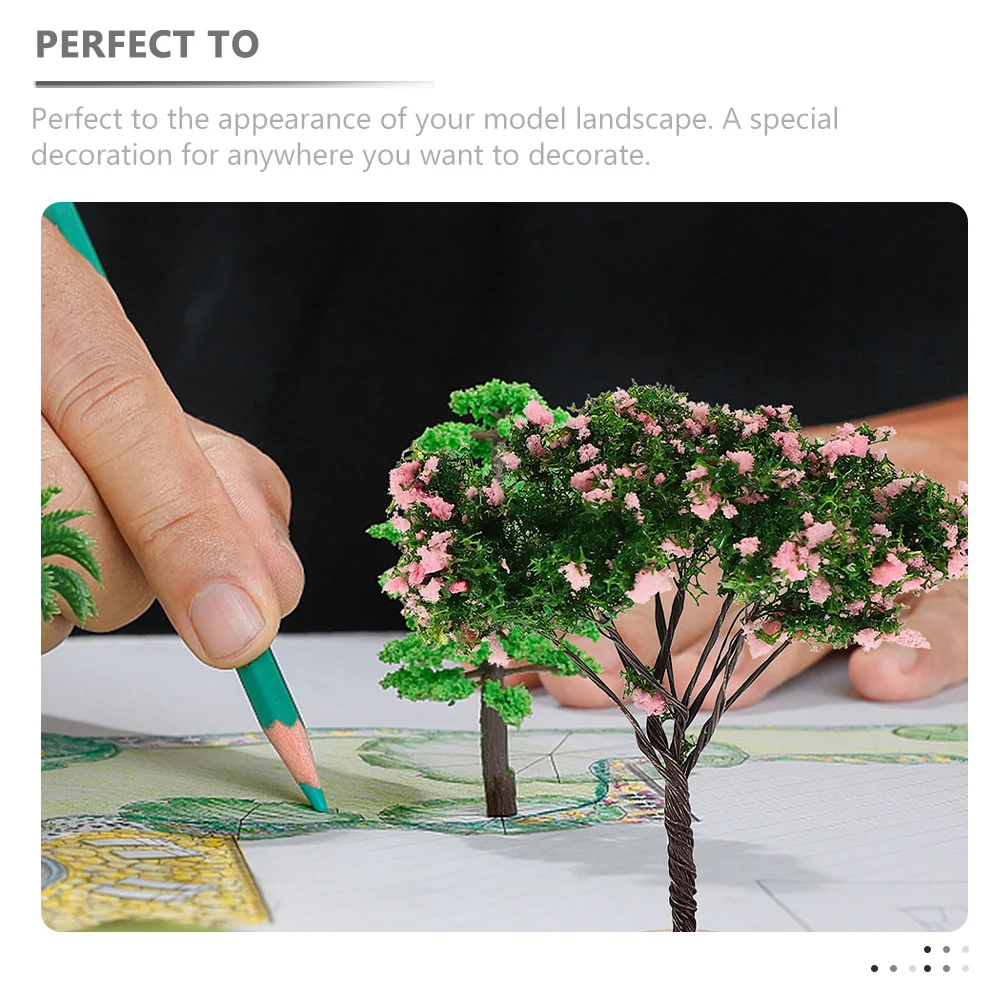 

4Pcs Miniature Landscape Trees Realistic Lightweight Plastic Wood DIY Sand Table Layout Simulation Scenery Decor Vivid