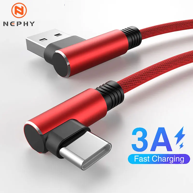

Кабель для зарядки и передачи данных USB Type C под углом 90 градусов для Samsung S20 S21 S22 Ultra Xiaomi mi Redmi K40 Google Huawei, кабель USB C для быстрой зарядки