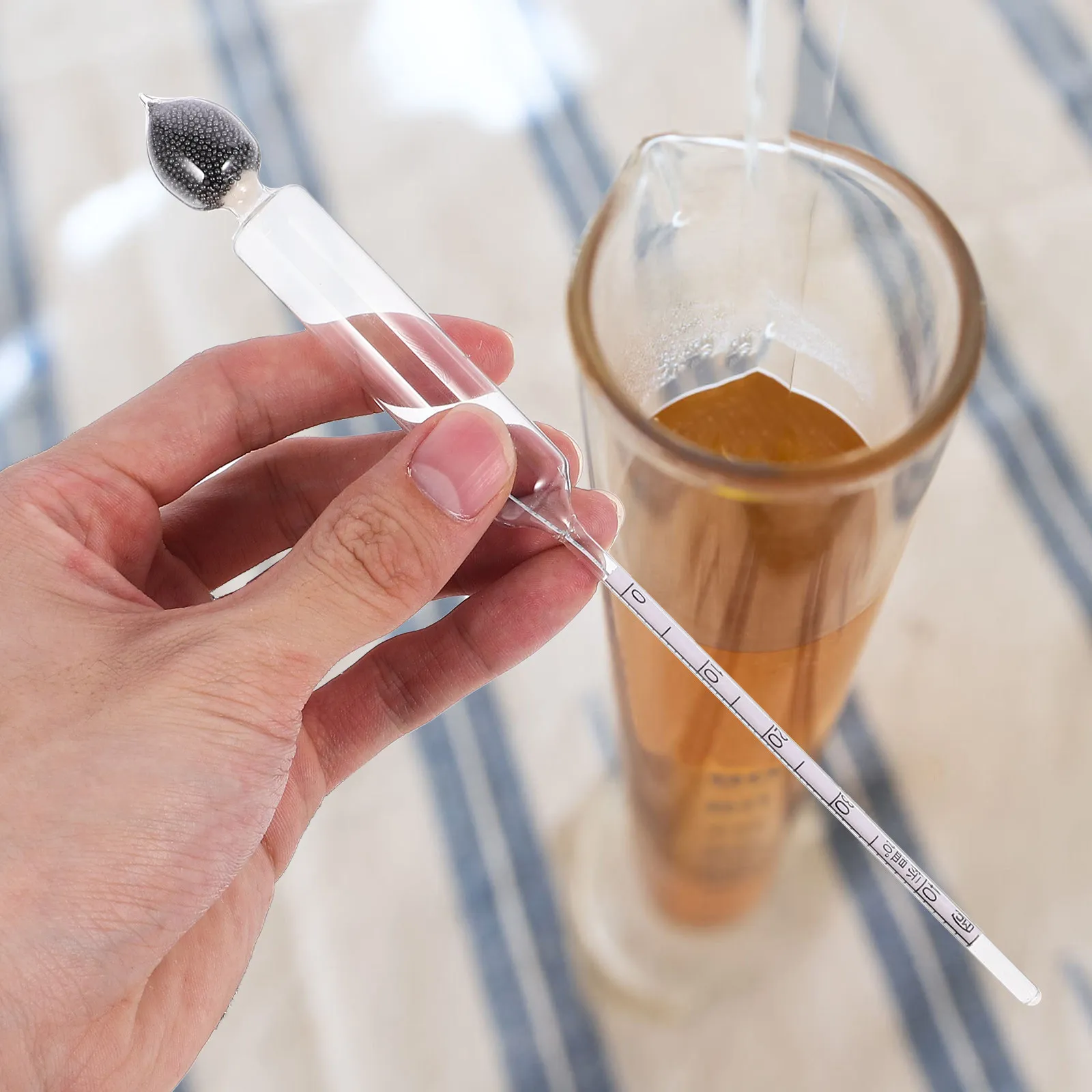 Professional Glass Alcohol Hydrometer Set with Plastic Test Cylinder for Home Brewing Beer Wine Distilling