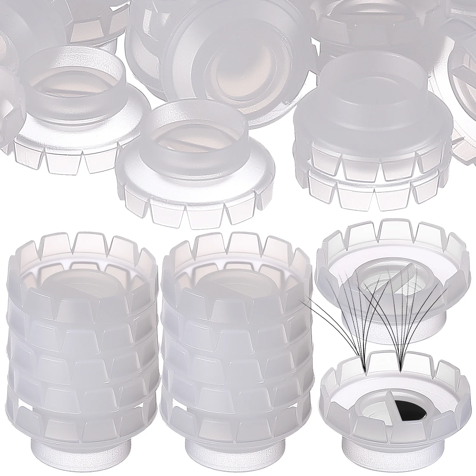 

100pcs Flowering Waterproof Grafting Eyelash Extension Tools Reusable Durable Glue Cup For Eyelash Supplies Professional