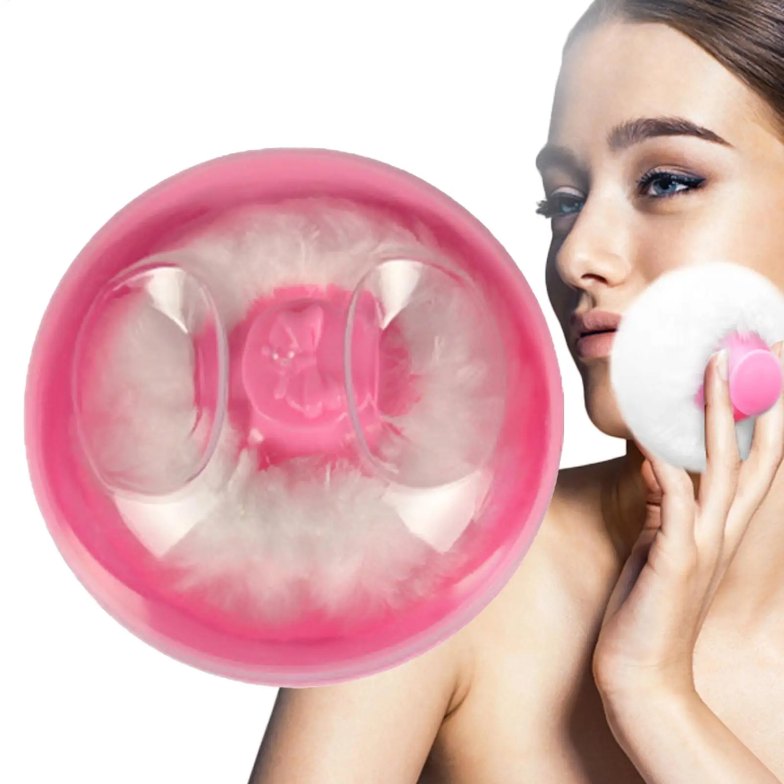 Powder Case with Puff Baby Body Powder Dispenser Container for Bath with Puff Secure Closure Post-Shower Bath Care Travel Must