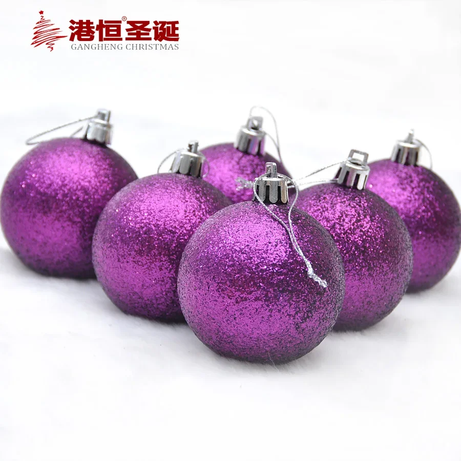 Christmas tree set decoration 6cm Pink Purple Christmas ball (6 Pack) 60g