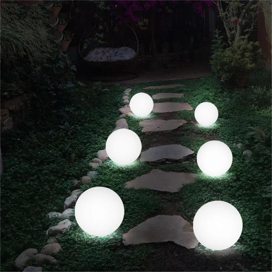 Super Big LED Glow Round Ball Night Lights Battery Powered Remote 16 Colors Garden Landscape Lawn Lamps for Indoor Outdoor Decor