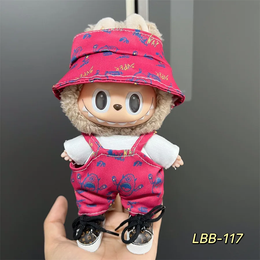 

17cm Cute Labubu Doll Outfits Designer Luxury Labubu Doll Clothes Overalls Mini Plush Toys Clothe Labubu Doll Accessories ﻿