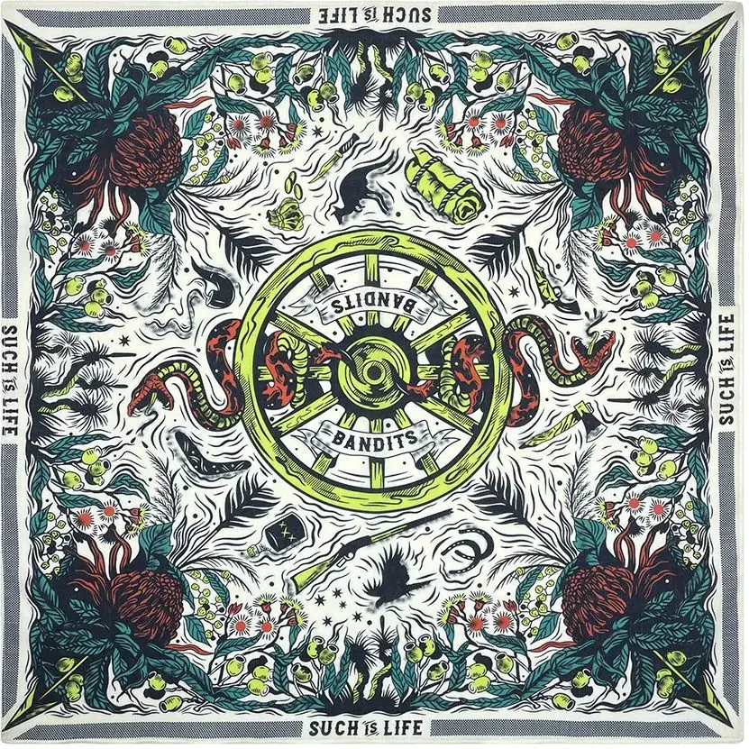 Wholesale High Quality Skull Chimpanzees Print Cashew Hip Hop Cotton Square Bandana Scarf Riding Headband Paisley Gifts