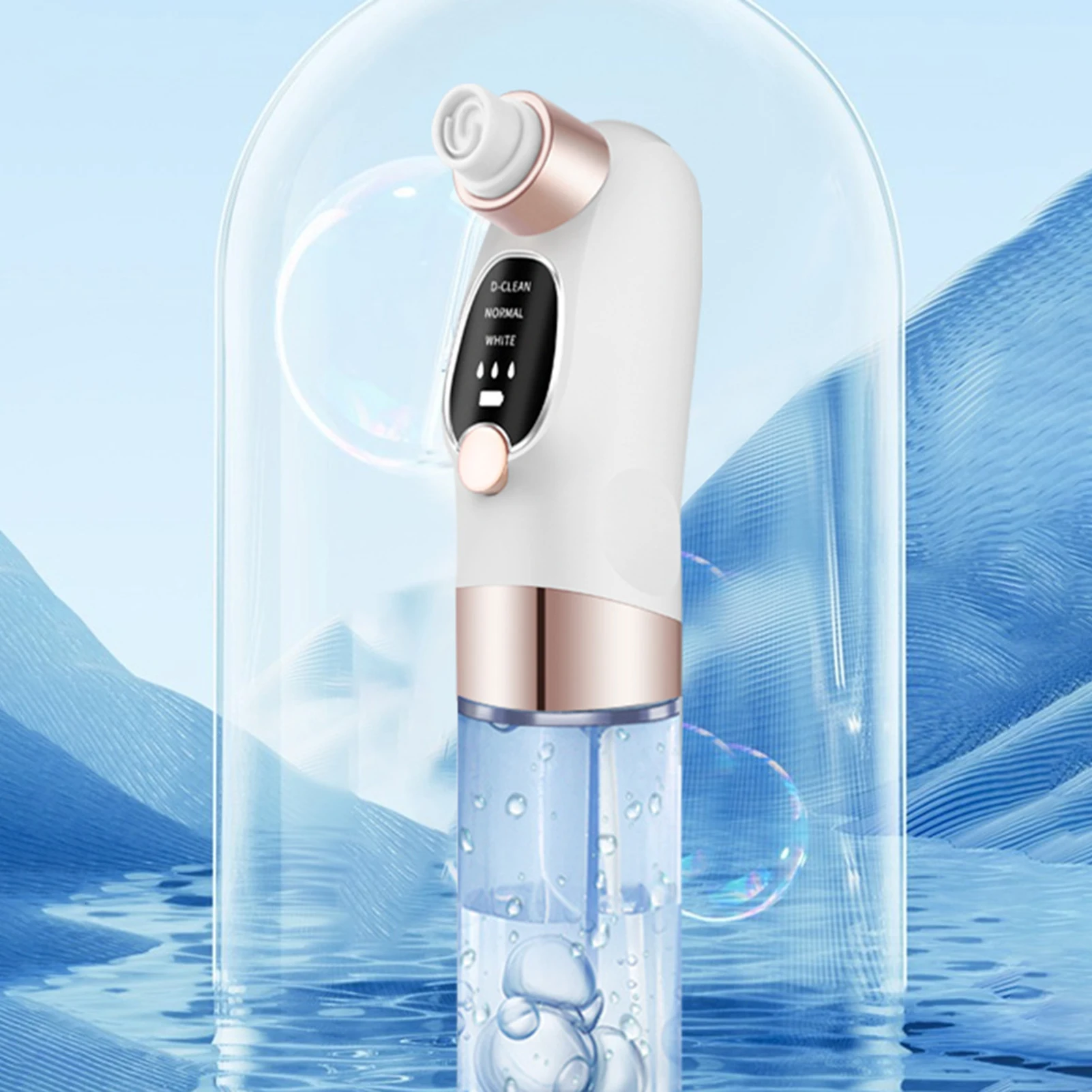 Extracteur de points noirs et d'imperfections, Cycle d'eau, aspirateur de pores avec 3 puissances d'aspiration, 6 sondes pour points blancs, peau morte, acné