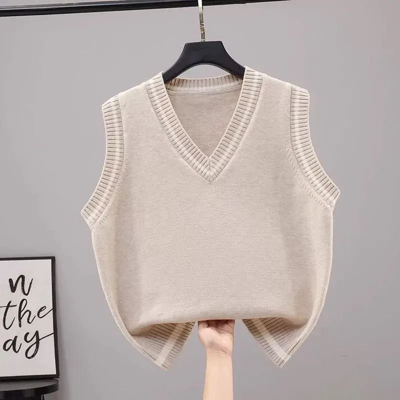 

New Spring Autumn 2025 Preppy Style V Neck Knitted Vest for Boys Girls Ages 8-12 Sleeveless Lightweight Breathable Unisex Tops