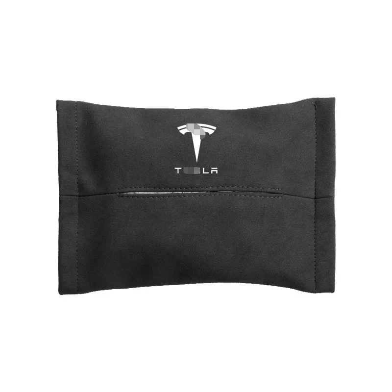 Car Tissue Box Tissue Storage Bag for Tesla Model 3/X/S /Y  Napkin Paper Storage Box Car Auto Accessories  Suede Car Tissue Box