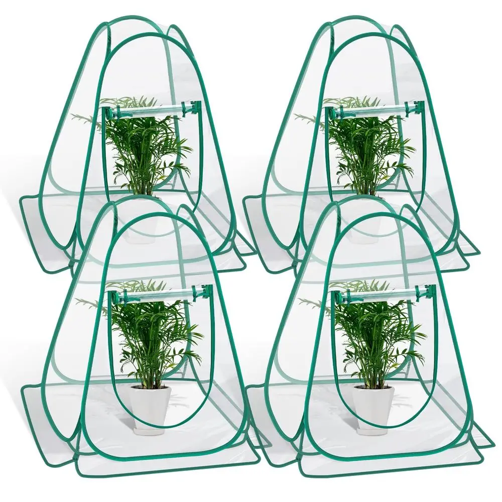 

Портативная мини-теплица из ПВХ для садоводства, 4 шт., для использования в помещении и на улице, для выращивания растений, солнечная комната