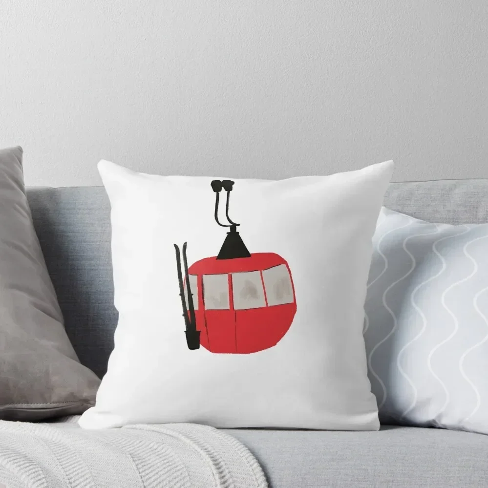 Red Ski Lift Gondola Throw Pillow Sitting Cushion Pillowcase Cushion Christmas Covers For Cushions Custom Cushion Photo pillow