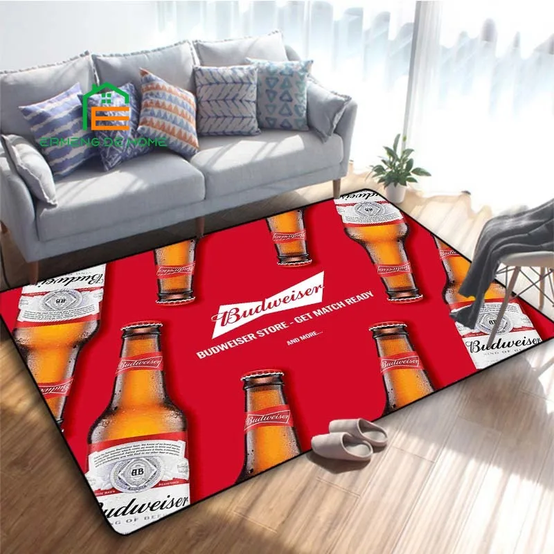 Budweiser Pattern Carpets for Bedroom Living Room Kitchen Floor Mats Home Decor Non-Slip Floor Pad Rug 14 Sizes